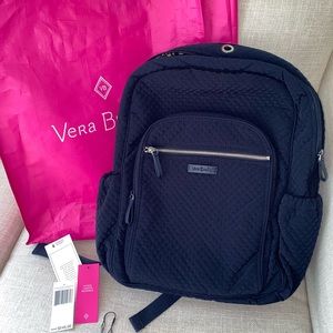 Vera Bradley Iconic Campus Backpack solid Navy Blue